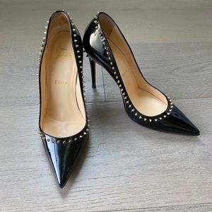 Christian Louboutin Anjalina Black Patent Pumps